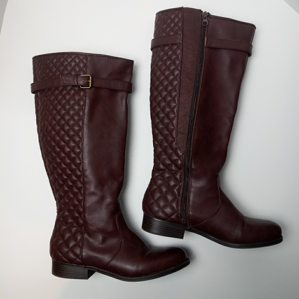 LANE BRYANT Quilted Buckle  Riding Boots